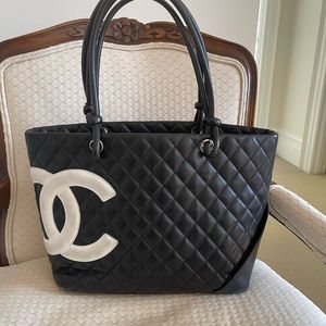 Chanel Cambon Tote Quilted Leather Large